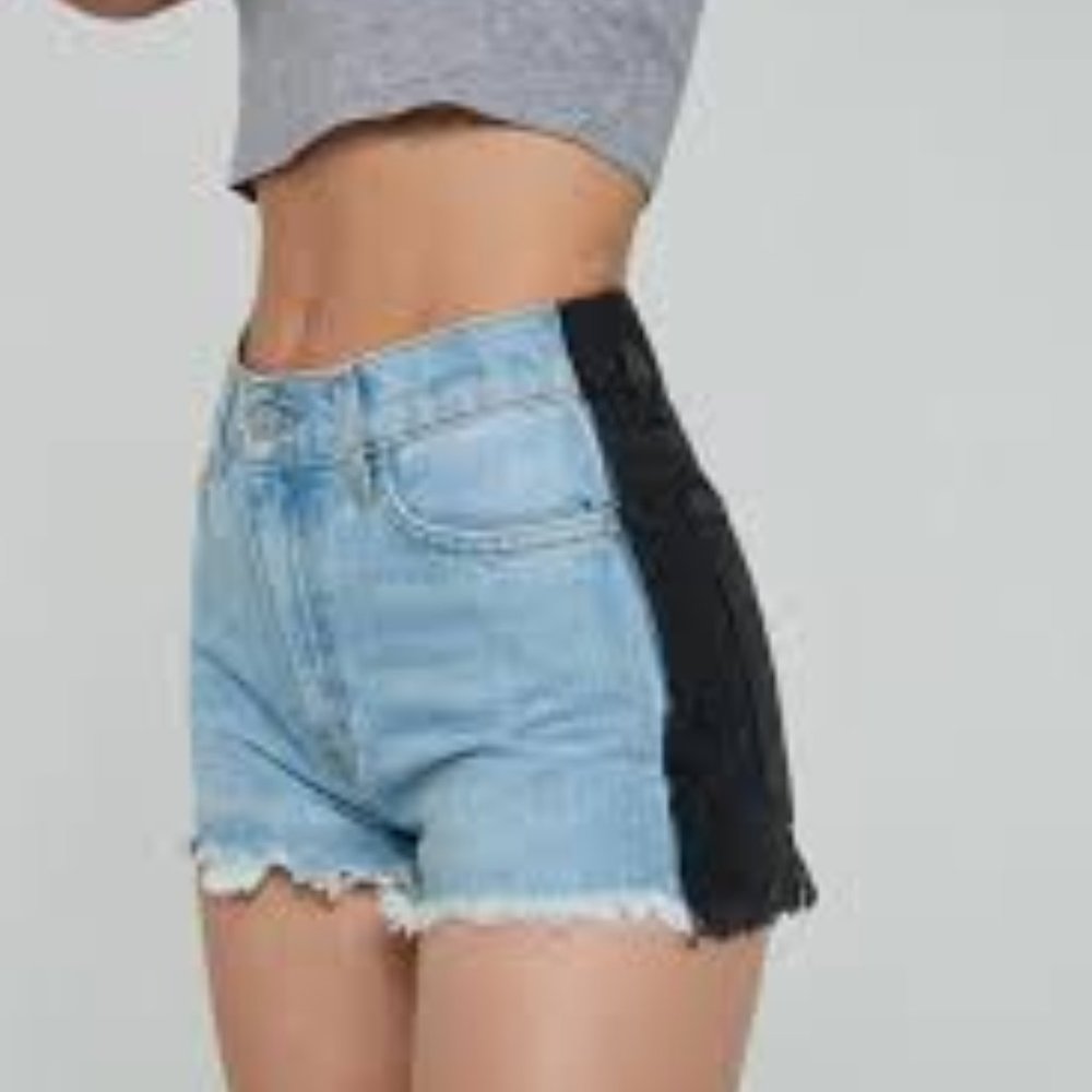 NWT REVICE Two Toned Harlow Hi-Rise Shorts